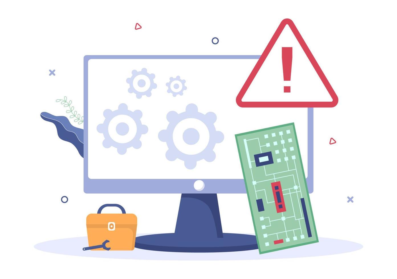Computer Repair or Service Flat Cartoon Illustration with Tools Repairman Electronics for for Data Recovery Center and Crash on PC 8018264 Vector Art at Vecteezy