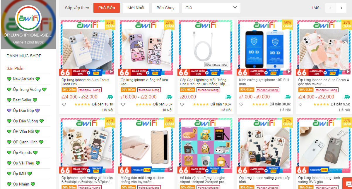 Cửa hàng bán phụ kiện điện thoại uy tín trên Shopee