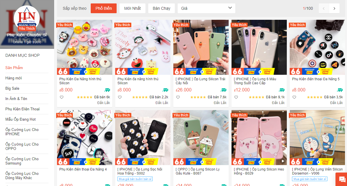 Cửa hàng bán phụ kiện điện thoại uy tín trên Shopee
