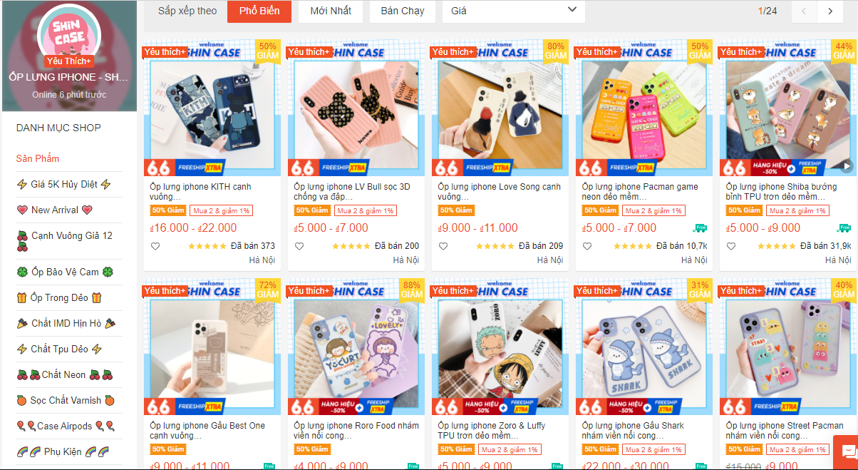Cửa hàng bán phụ kiện điện thoại uy tín trên Shopee